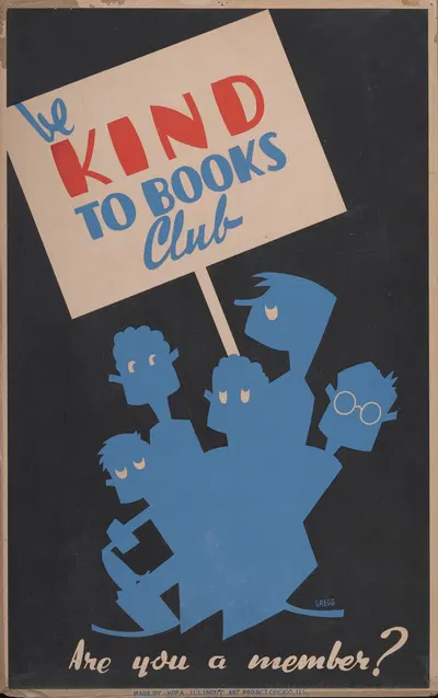 Be kind to books club by Arlington Gregg, 1936-1940 — digital art print download