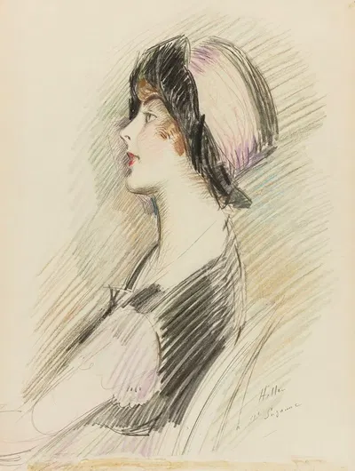 Profile Of A Young Lady by Поль Сезар Элью — digital art print download