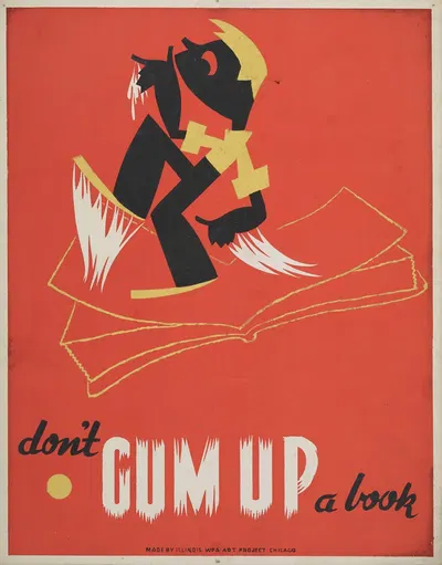 Don't gum up a book by Arlington Gregg, 1936 — digital art print download