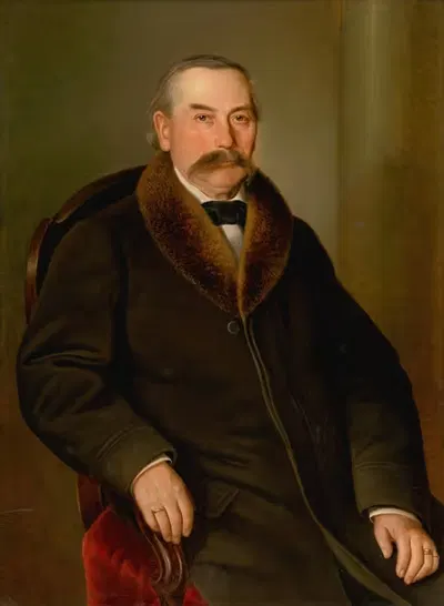Portrait of a Man in Fur Coat by Peter Michal Bohúň, 1879 — digital art print download