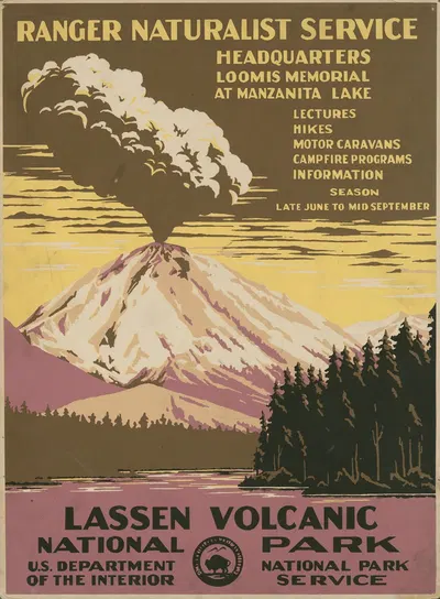 Lassen Volcanic National Park, Ranger Naturalist Service by Chester Don Powell, 1938 — digital art print download