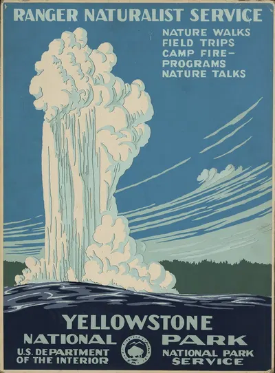 Yellowstone National Park, Ranger Naturalist Service by Chester Don Powell, 1938 — digital art print download