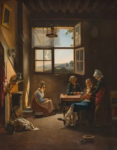 Два ветерана, играющие в 'Пикет' by Пьер Дюваль Ле Камю, 1819 — digital art print download