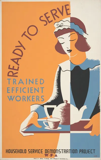 Ready to serve – trained, efficient workers by Cleo Sara, 1939 — digital art print download