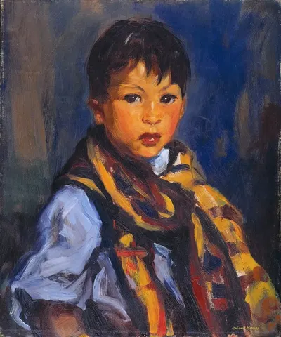 Boy with Plaid Scarf by Robert Henri, 1916 — digital art print download
