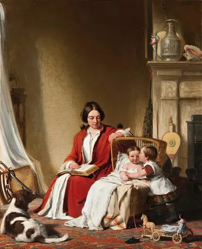 Миссис Брэдфорд Рипли Олден и ее дети by Роберт Уолтер Уир, 1852 — digital art print download