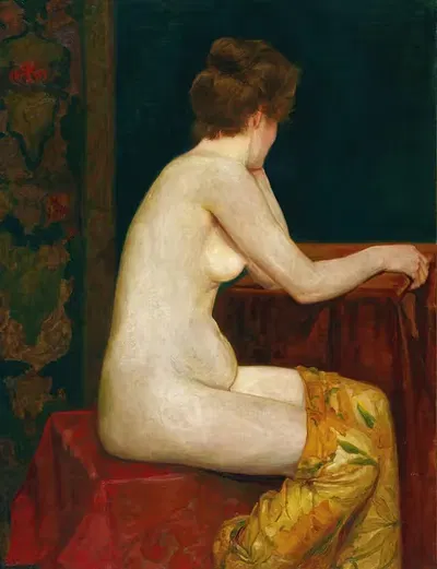 Женский обнаженный портрет by Сигизмунд Ригини, 1899 — digital art print download