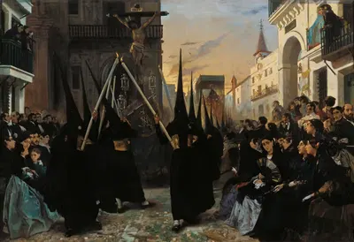 Братство в процессии по улице Генова by Альфред Деоденк, 1851 — digital art print download