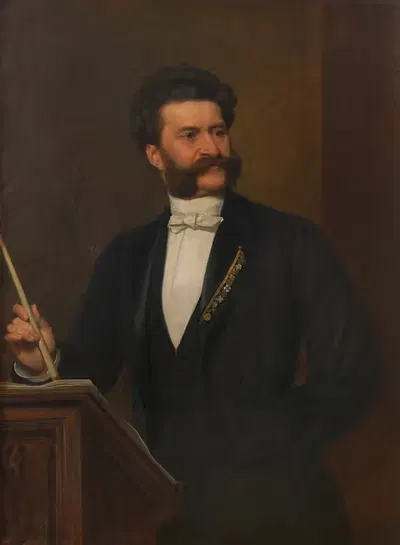 Иоганн Штраус (композитор и дирижер) by Август Эйзенменгер, 1888 — digital art print download
