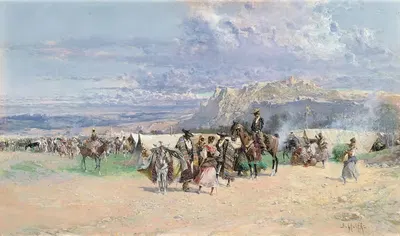 Лагерь у подножия горы by Бальдомер Галофре и Хименес, c. 1895 — digital art print download