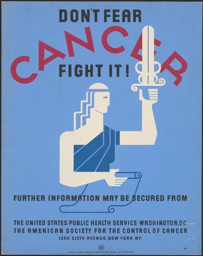 Don't fear cancer fight it! by Jerome Henry Rothstein, 1936 — digital art print download