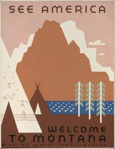 See America. Welcome to Montana by Jerome Henry Rothstein, 1936-1938 — digital art print download