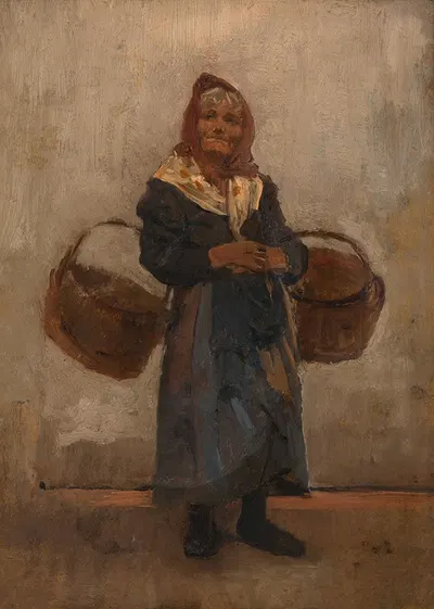 Alte Frau mit Körben (Venezianische Händlerin) by Cecil van Haanen — digital art print download