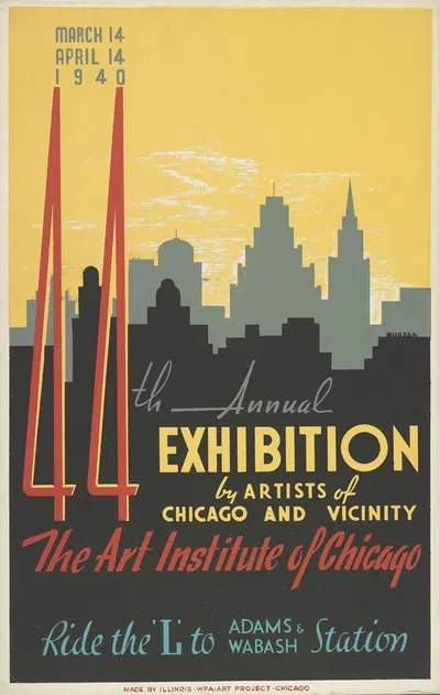44th annual exhibition by artists of Chicago and vicinity by John Buczak, 1940 — digital art print download