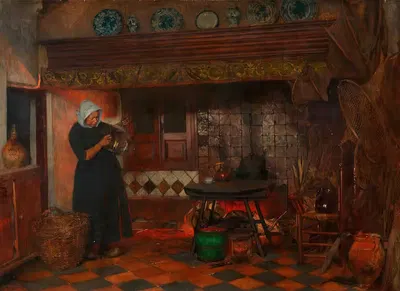 Голландский кухонный интерьер by Эдуард Шарлемон — digital art print download
