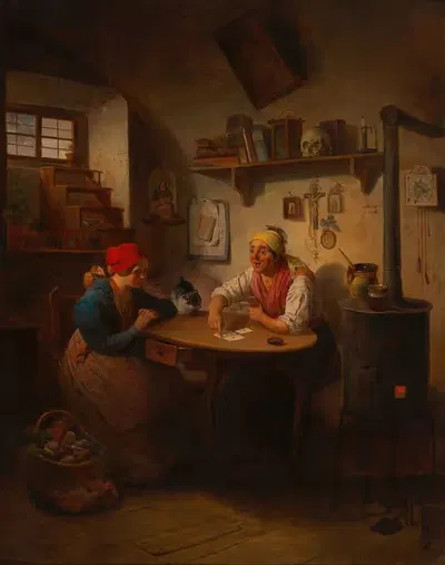Die Wahrsagerin by Eduard Ritter, 1850 — digital art print download