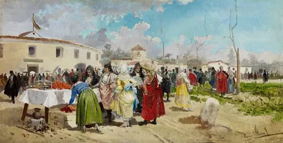 Вход в кориду на солнце by Эухенио Лукас Вильямиль, c. 1885 — digital art print download