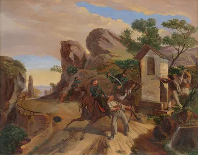 Bandit Ambush by František Belopotocký, 1846 — digital art print download