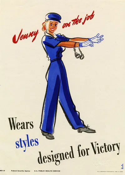 Jenny on the job wears styles designed for Victory by Kula Robbins, 1943 — digital art print download