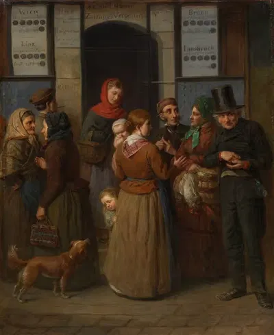 Die Lotterie auf der Brandstätte by Georg Decker, 1860 — digital art print download