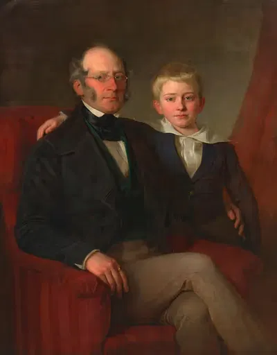 Josef Moser (Polizeioffizier) mit seinem Sohn by Georg Decker — digital art print download