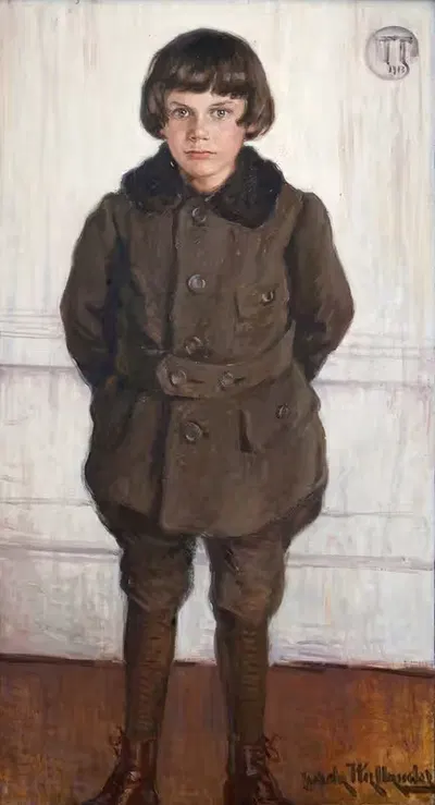 Portrait of Tage Thiel by Gerda Wallander, 1918 — digital art print download