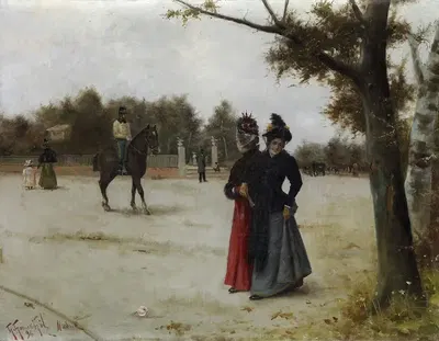 Прогулка в парке by Гильермо Гомес Гил, 1896 — digital art print download