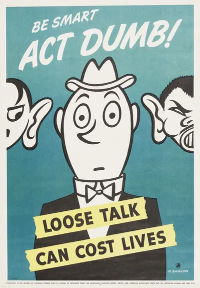 Be smart act dumb! Loose talk can cost lives by Otto Soglow, 1942 — digital art print download