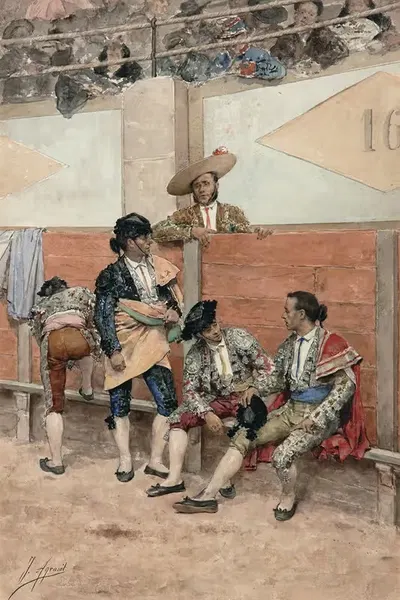 A Rest During the Bullfight by Joaquín Agrasot, 1881 — digital art print download