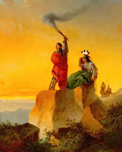 Indian Telegraph by John Mix Stanley, 1860 — digital art print download