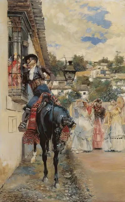 Свидание в испанском стиле by Хосе Гарсия Рамос, 1883 — digital art print download