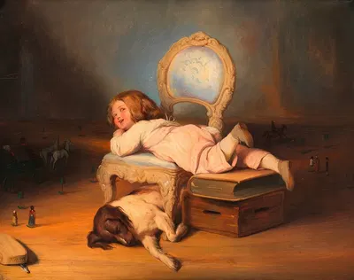 Ребенок и его мир by Йозеф Данхаузер, 1842 — digital art print download