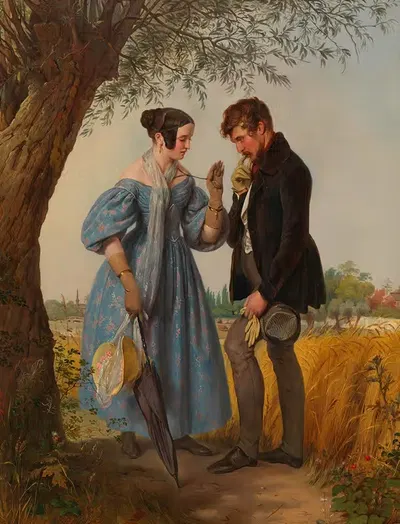 Встреча by Йозеф Данхаузер, 1836 — digital art print download