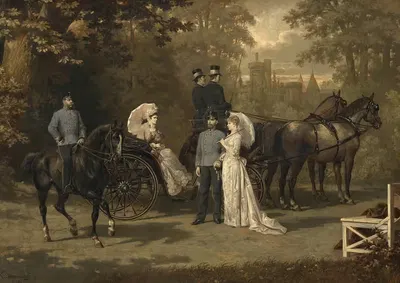Императорская и наследная принцесса в Лаксенбурге by Карл Швенингер, 1881 — digital art print download