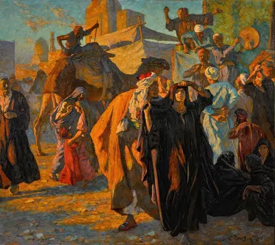 Уличный праздник в Каире by Людвиг Дойч, 1912 — digital art print download