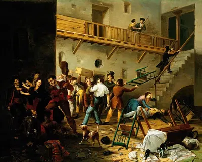 Драка by Мануэль Кабрал Агуадо Бехарано, 1850 — digital art print download