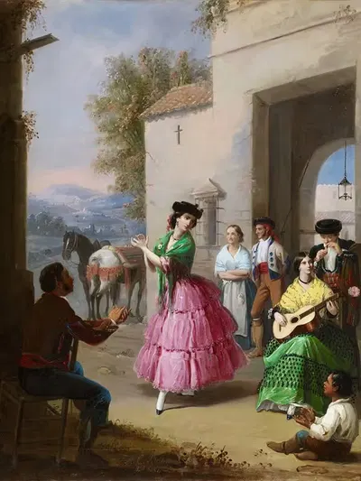 Ликуем у ворот фермы by Мануэль Кабрал Агуадо Бехарано, 1854 — digital art print download