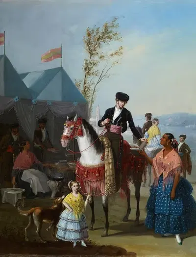 Ларек с жареными пирожками by Мануэль Кабрал Агуадо Бехарано, c. 1854 — digital art print download