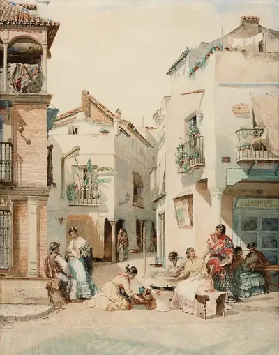 Улица в Севилье by Мануэль Уссель де Гимбарда, 1881 — digital art print download