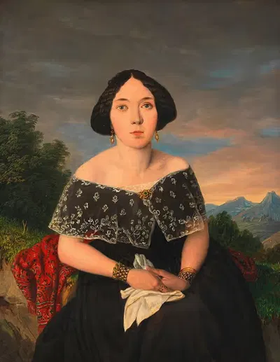 Анна Тома, жена художника by Маттиас Рудольф Тома, 1849 — digital art print download