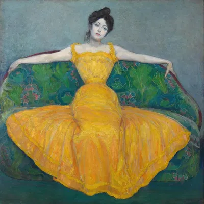 Дама в желтом by Макс Курцвейл, 1899 — digital art print download