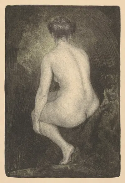 Zittende naakte vrouw by Симон Мулейн, 1914 — digital art print download