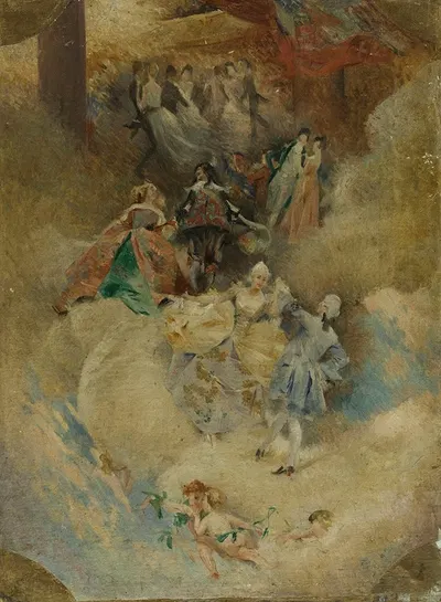 La Peinture à travers les âges – La Danse à travers les âges by Aimé Morot, 1888 — digital art print download