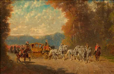 Выезд дворцового гала-вагона с гвардией by Александр фон Бенса — digital art print download