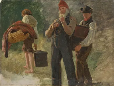 Изучение крестьян с грузом by Андерс Аскевольд, 1860 — digital art print download