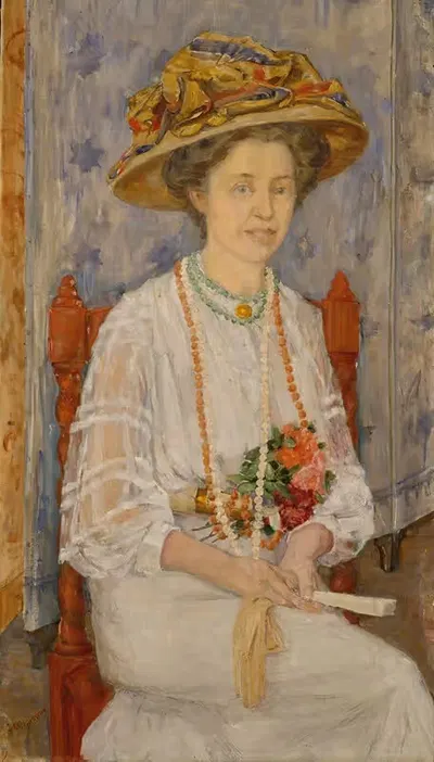 Portrait of Ingeborg Lercke by Anders Castus Svarstad, 1908 — digital art print download