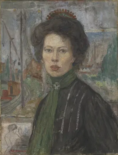 Portrait of the Swedish Painter Tora Holmström by Anders Castus Svarstad, 1907 — digital art print download
