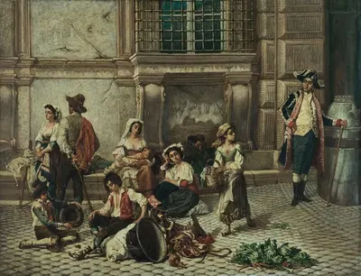 Портал дворца Фарнезе в Риме by Огюст Дюти, 1880 — digital art print download