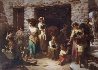 Уличная сцена в Италии by Огюст Дюти, 1886 — digital art print download