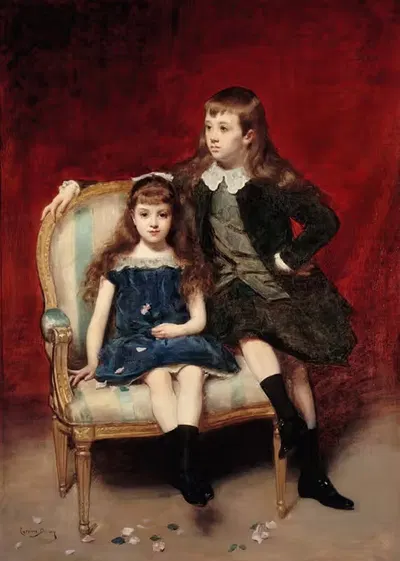 Портрет Маргариты (1883-1973) и Роберта (1880-1956) де Бройль by Каролус-Дюран, 1883-1973 — digital art print download